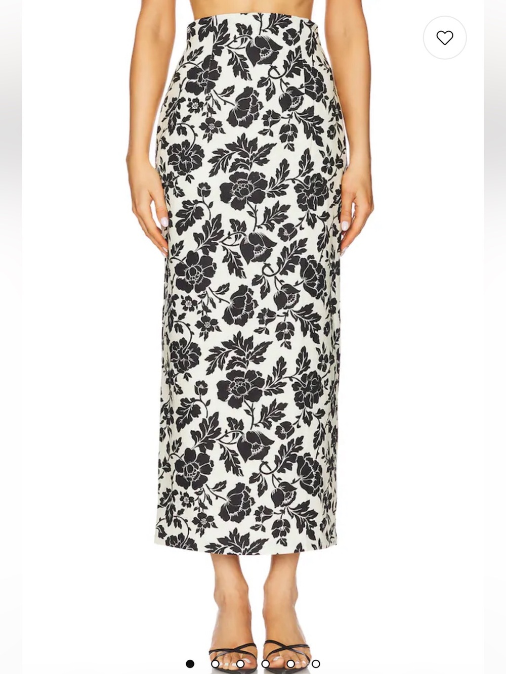 Posse Black and White Floral 100% Linen Maxi Pencil Skirt, Size XS, NWT